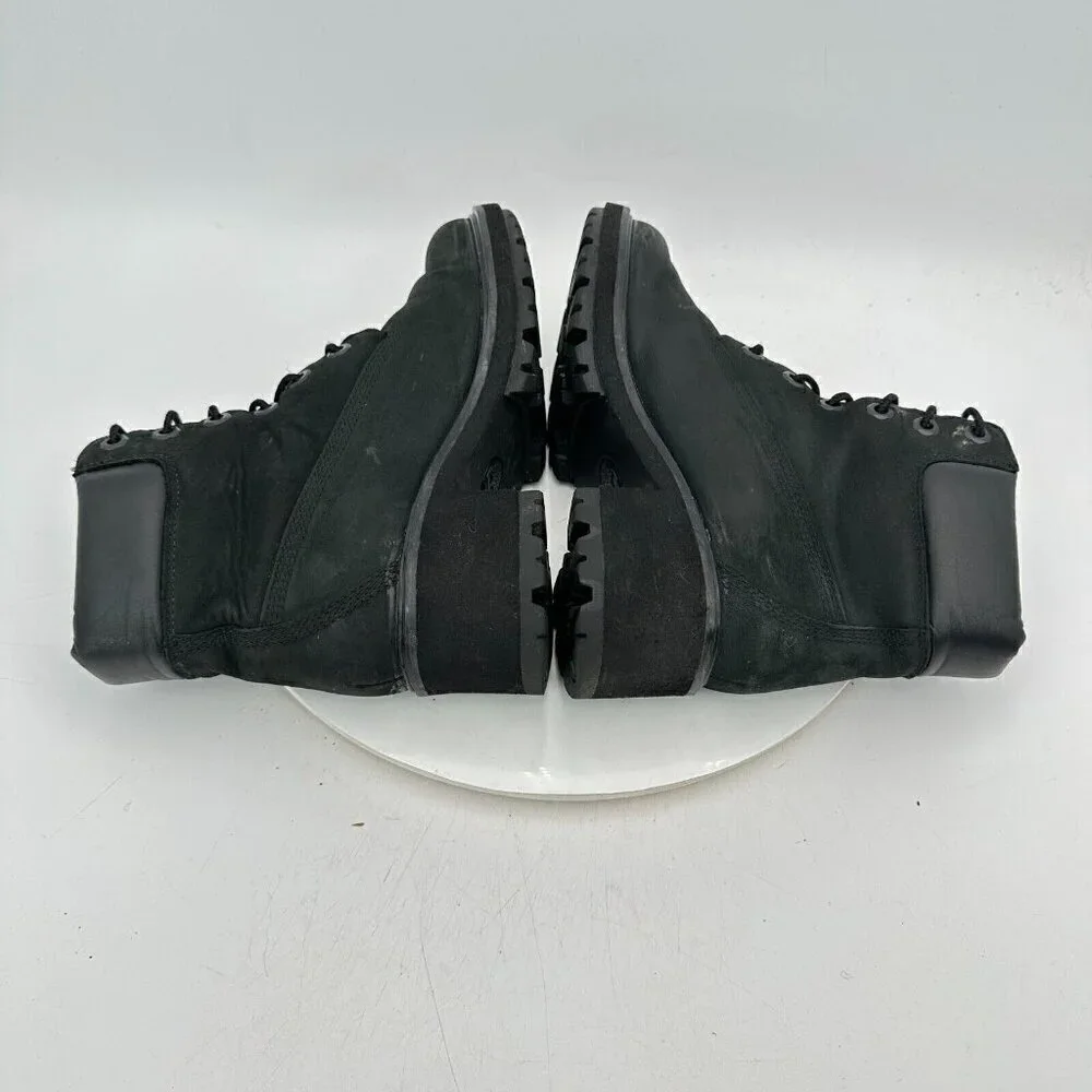 Timberland Kinsley Women Size 7.5 A25C4 Black Suede Lug Sole Block Heel boot